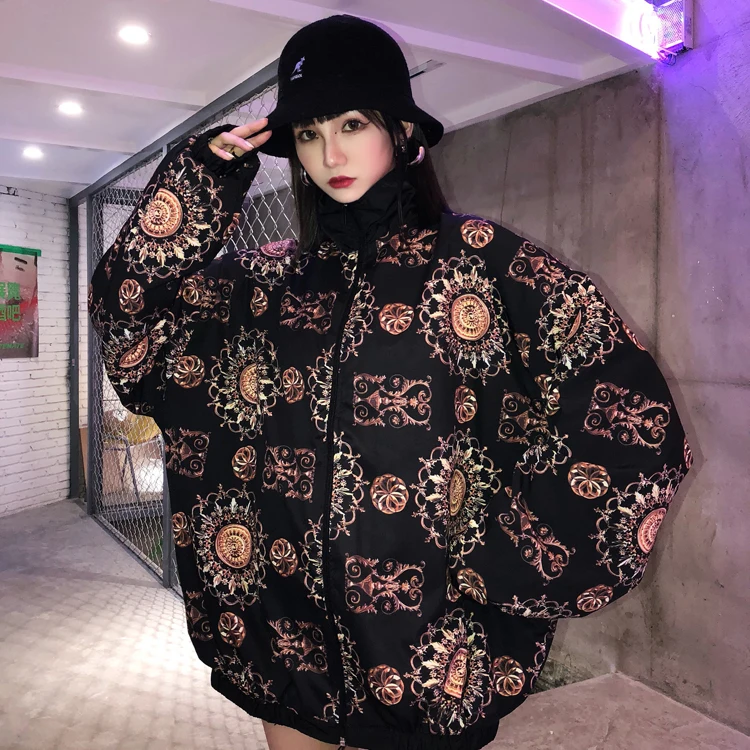 LMCAVASUN 2019 Осенняя ретро куртка Женская свободная с длинным рукавом Harajuku пальто