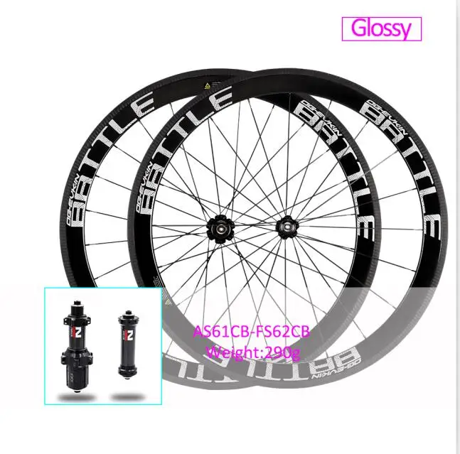 Glossy AS61-FS62 Hub OG-EVKIN 50 мм Углеродные дорожные колеса Clincher велосипед 700C ширина колеса 25 мм 3 к саржа шоссейные велосипеды части комплекта колес - Цвет: Glossy AS61-FS62 Hub