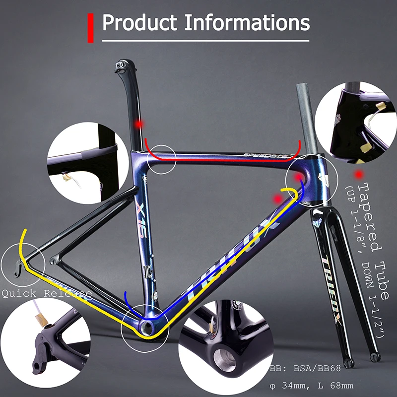 TRIFOX карбоновая рама для дорожного велосипеда 29er sl6 велосипедная Рама Хамелеон карбоновая рама BB68 27,5 диск карбоновая рама