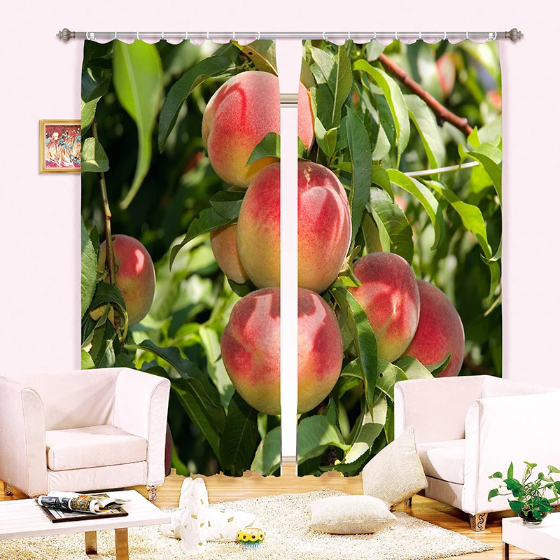 

Red apple Luxury Blackout 3D Window Curtains For Living Room office Bedroom Customized size Drapes cortinas Rideaux pillowcase