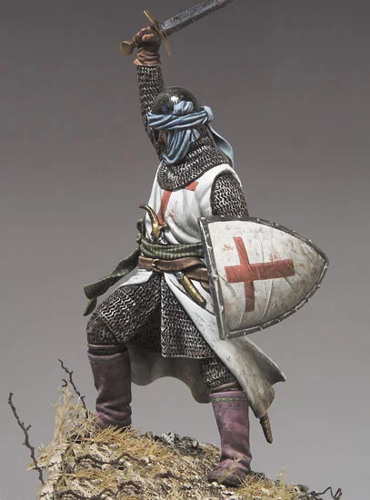 Масштабные модели 1/32 54 мм Holy Land Knight, XII-XIII век 54 мм рисунок история модель смолы