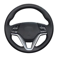 diy sewing on pu leather steering wheel cover exact fit for hyundai tucson 2015 2016