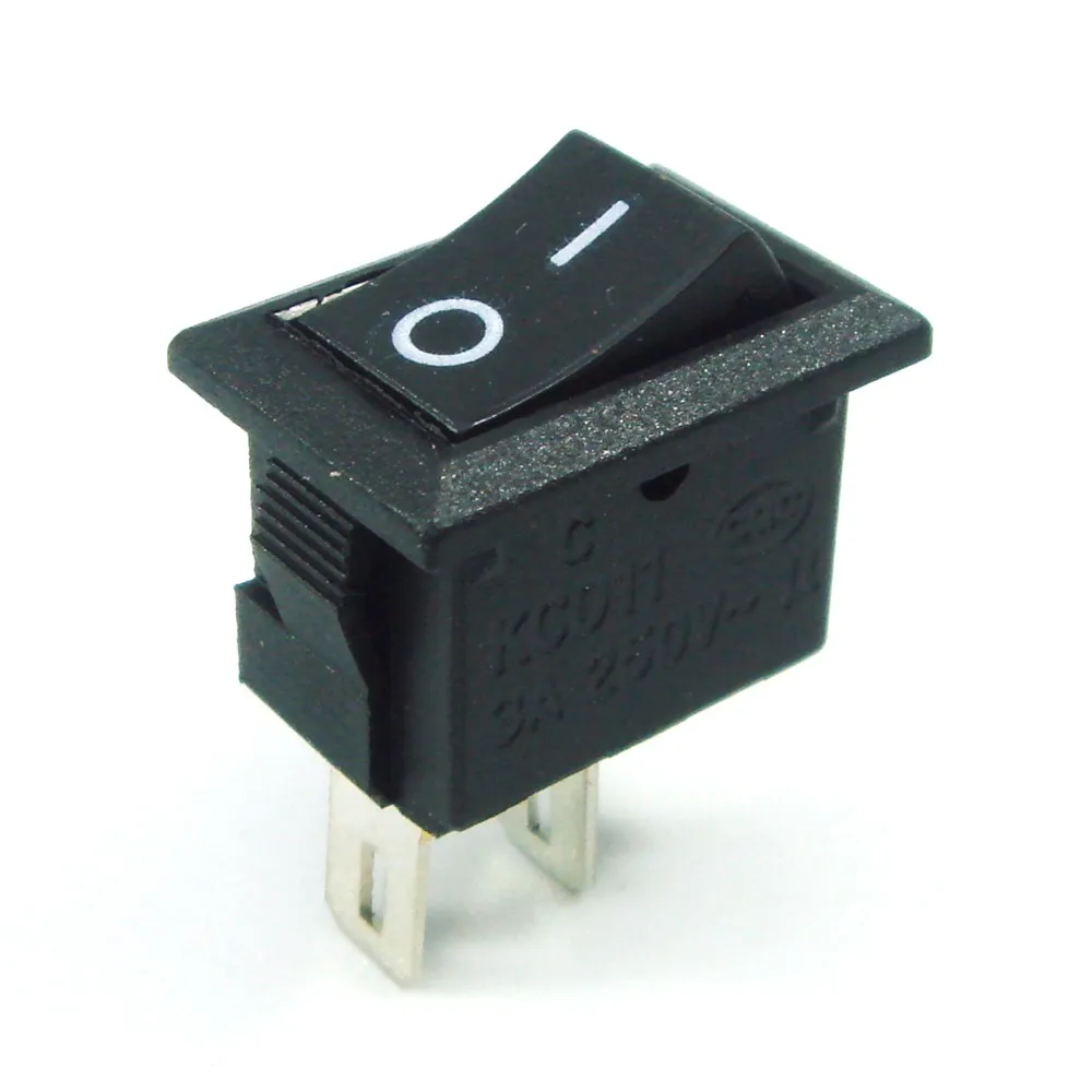 5 шт./лот AC 250V 3A 2 булавки ON/OFF I/O SPST оснастки в Мини лодка кулисный переключатель