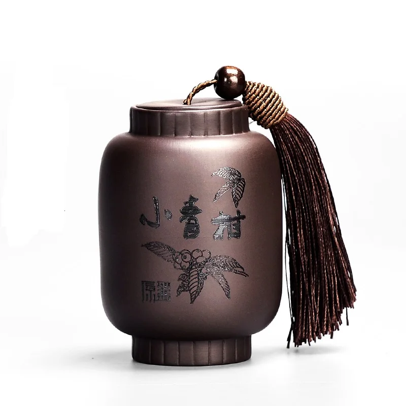 xiaoqinggan Чайная коробка в форме фонаря, Фиолетовый Глиняный чайный контейнер, мини контейнер для хранения, герметичный резервуар для портативного путешествия, влагостойкие Герметичные банки для хранения - Цвет: xiaoqinggan