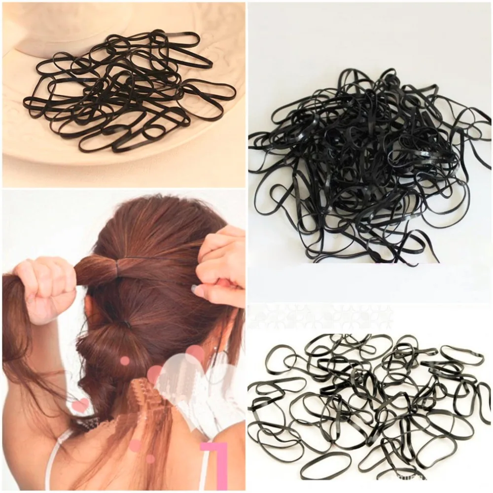 

300pcs/pack Women Girls Rubber Hairband Rope Ponytail Holder Elastic Hair Band Ties Plaits Fashion Hair Styling Tool Braider