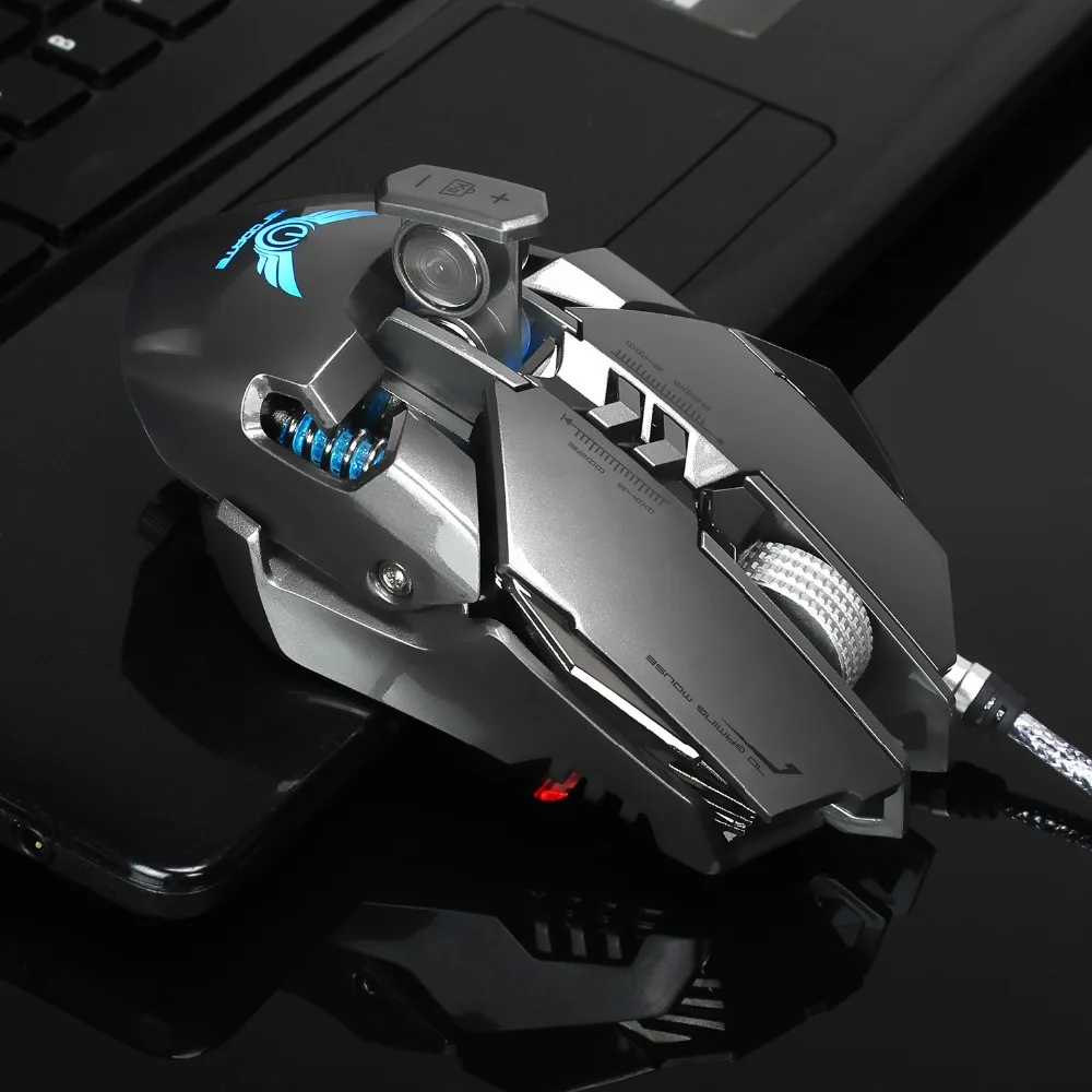 ZERODATE X300GY 3200 dpi USB Проводная конкурентоспособная игровая мышь 7 кнопок светодиодный механический Макросъемка Программирование игровой мыши