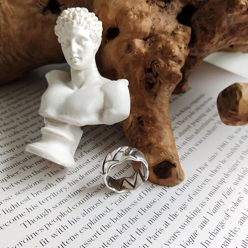 LouLeur, Стерлинговое Серебро 925 пробы, винтажное плетение, серебряные кольца, модные, дикие, простой, элегантный дизайн, открытые кольца для женщин, хорошее ювелирное изделие, подарок