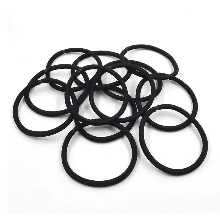 Тонкие резинки для волос ярких цветов 100 шт./лот 40 мм Черные девочек и женщин