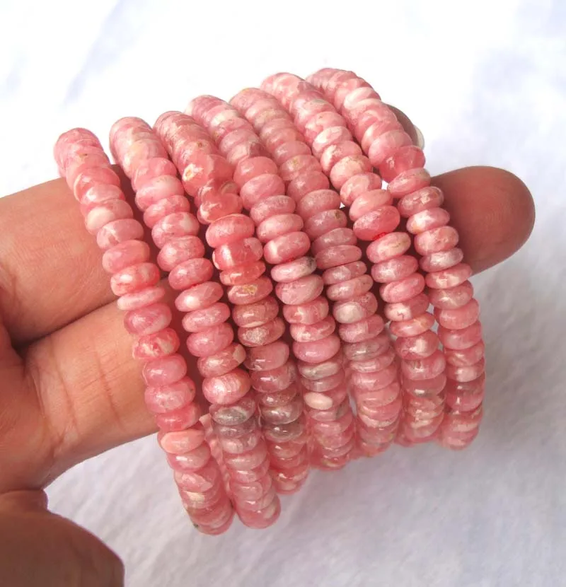 Rhodochrosite браслет из натуральных бусин Женские Ювелирные изделия аксессуары для