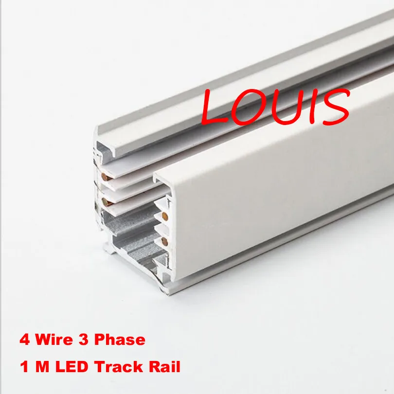 

LED Track Rail 1M 3 Phase Circuit 4 Wire Aluminum Track Light Rail Lighting Global Track System Universal Rails Track Lamp Rail
