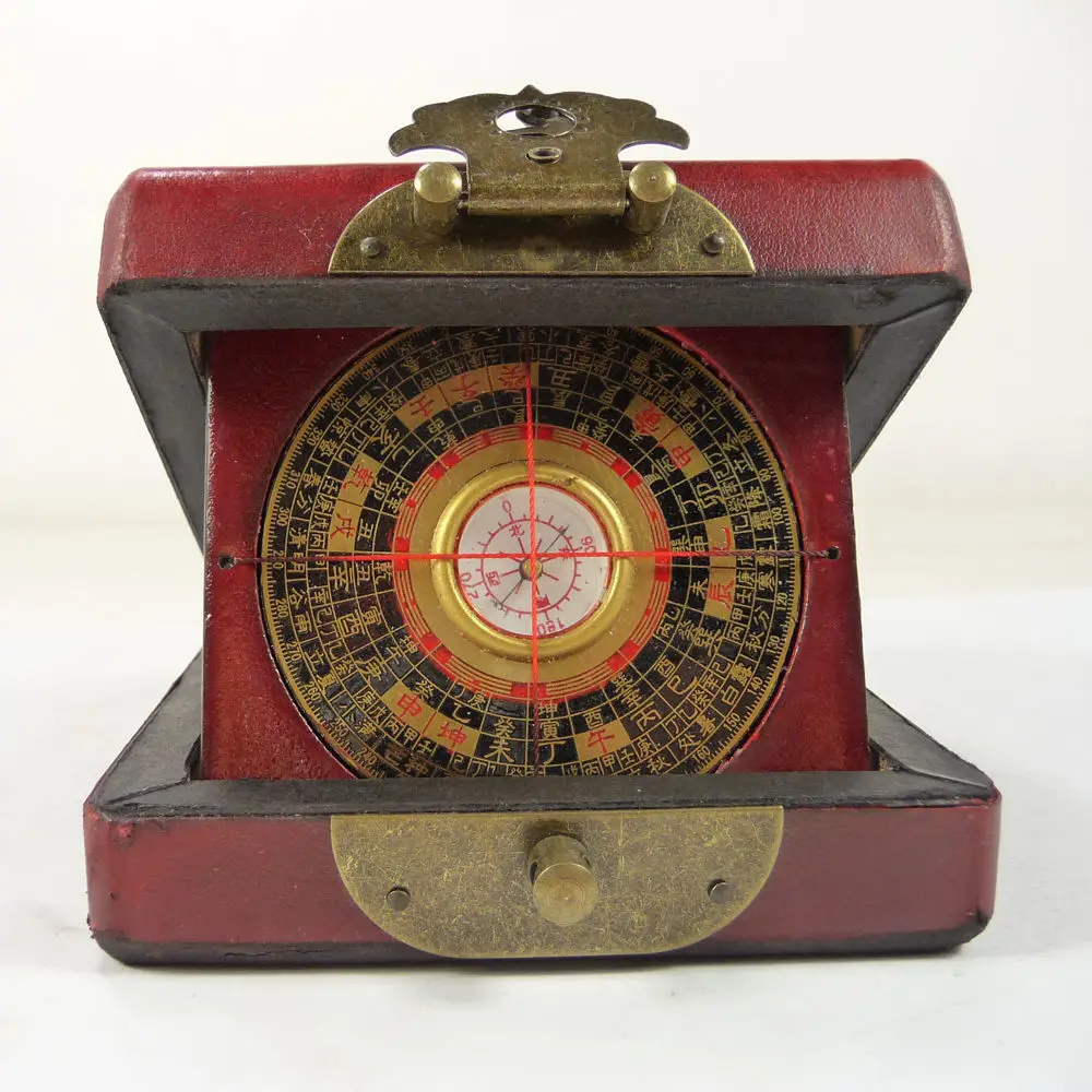 Деревянный компас ручной работы в старинном китайском стиле с рисунком дракона