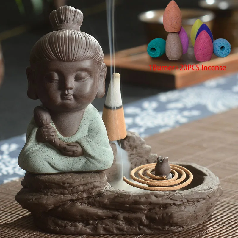 Конус для благовоний с керамической подвеской из исинской глины 20 шт.|incense burner|coil