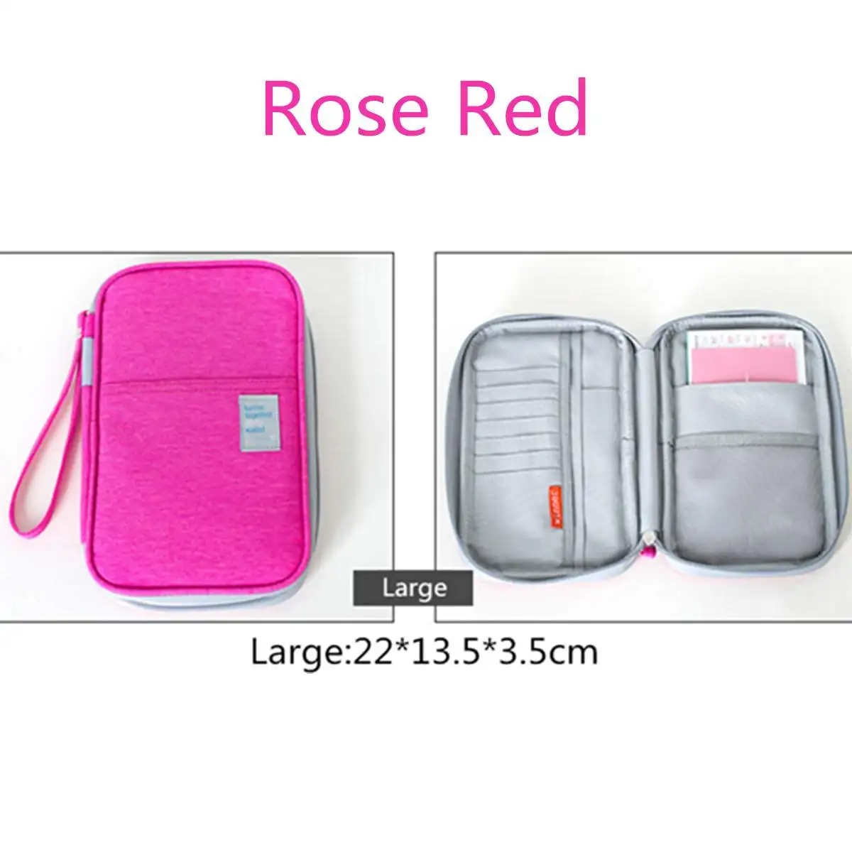 rose red L RFID Blocking Passport Holder Waterproof Travel Wallet Credit Card Wallets Organizer Travel Accessories Document Bag Cardholder - Цвет: rose red L