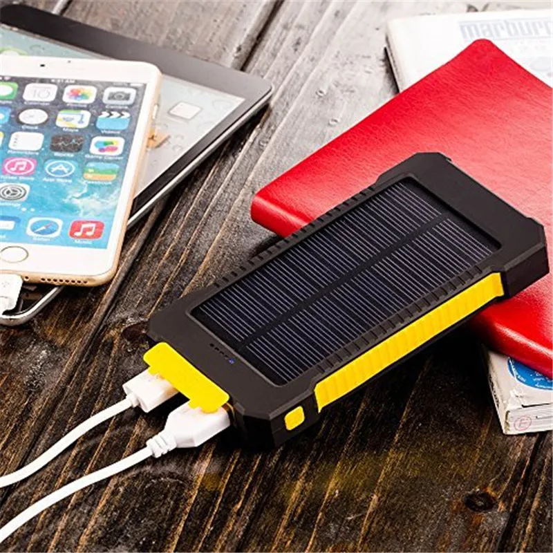 Power bank 20000 мАч powerbank внешняя батарея портативный резервный зарядки dual usb solar power для