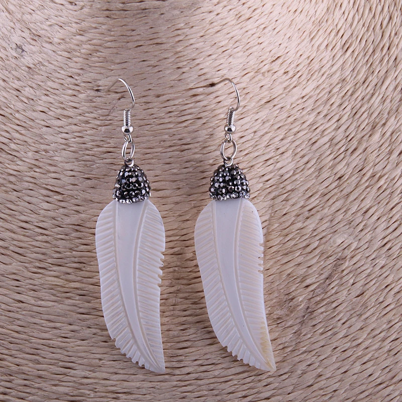 Free shipping Fashion Shell Leaf Clay Women Earring | Украшения и аксессуары