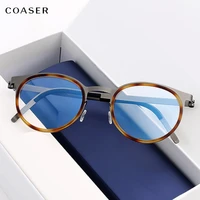 brand design titanium glasses frame men metal vintage round prescription eyewear myopia optical eyeglasses spectacle