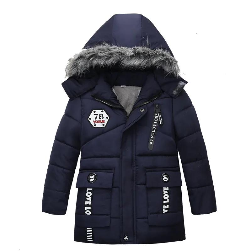 dark blue Детские куртки; зимнее пуховое пальто в полоску для мальчиков; коллекция года; детское зимнее пальто; детская теплая верхняя одежда; пальто с капюшоном для детей 2-7 лет; детская одежда - Цвет: dark blue