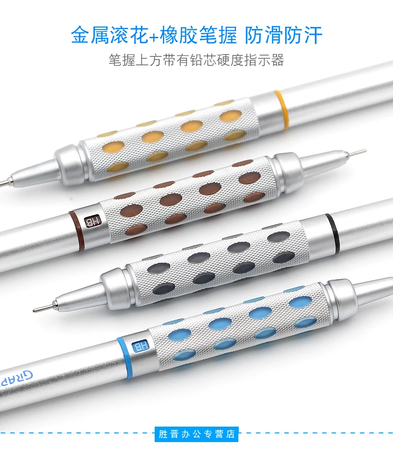 Japan Pentel Graph Gear 1000 Drawing Metal Rod Mechanical Pencil Low Center of Gravity Retractable Nib 0.3|0.5|0.7|0.9mm 1PCS