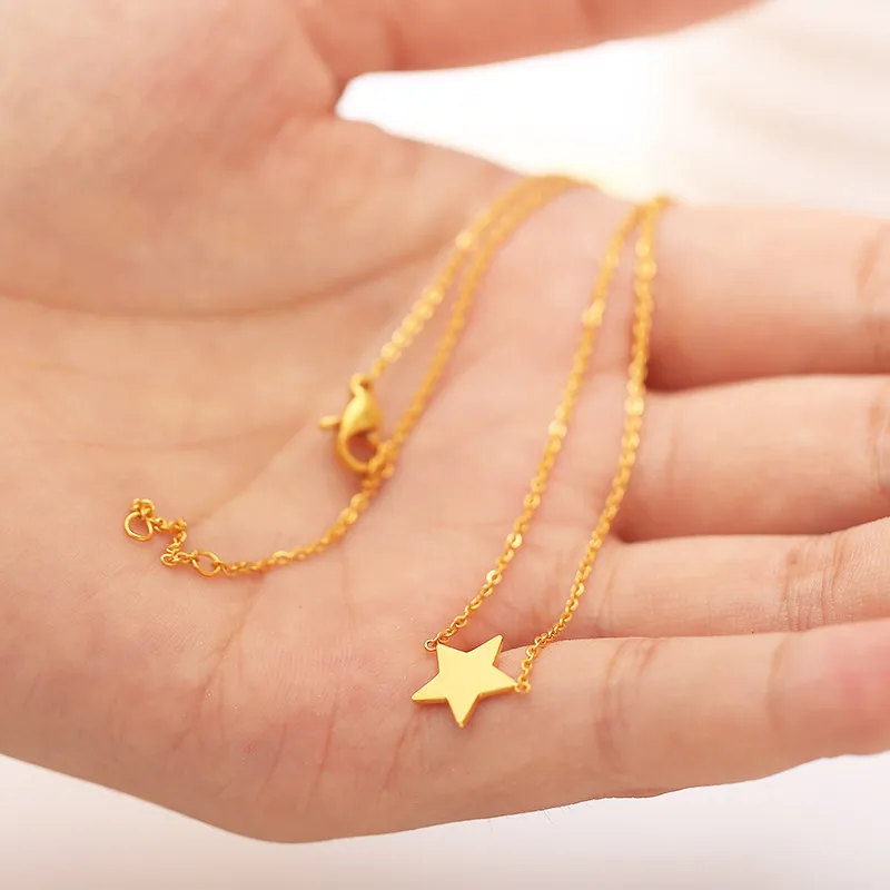 Ожерелье из нержавеющей стали с подвеской в виде звезды серебро 2018 пробы|necklace