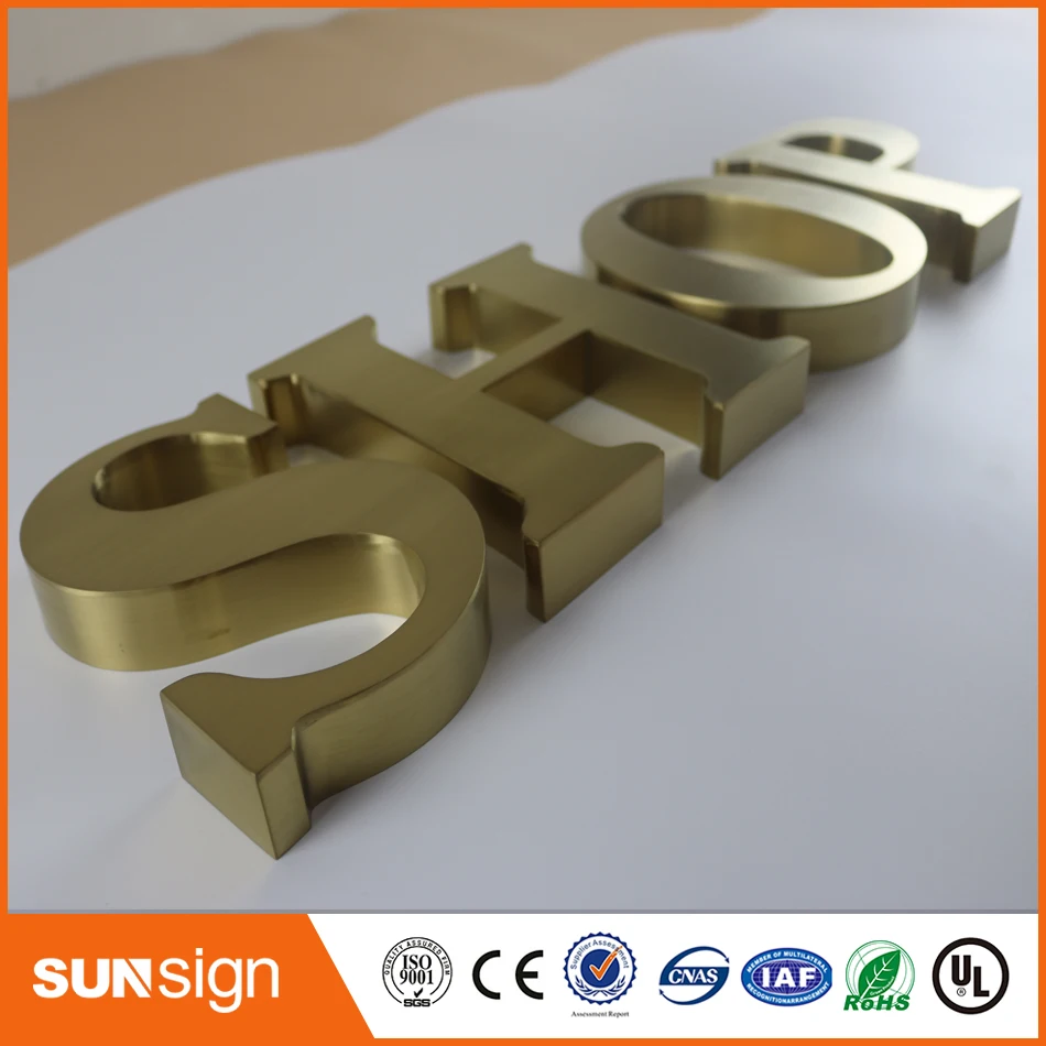 3D буквы из матовой нержавеющей стали без подсветки|3d stainless steel letters|brushed letterslight letters