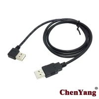 chenyang 100cm reversible design left right angled 90 degree usb 2 0 male to male data cable