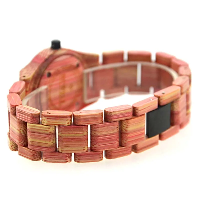 Часы BEWELL женские кварцевые с бамбуковым корпусом брендовые аналоговые ручной