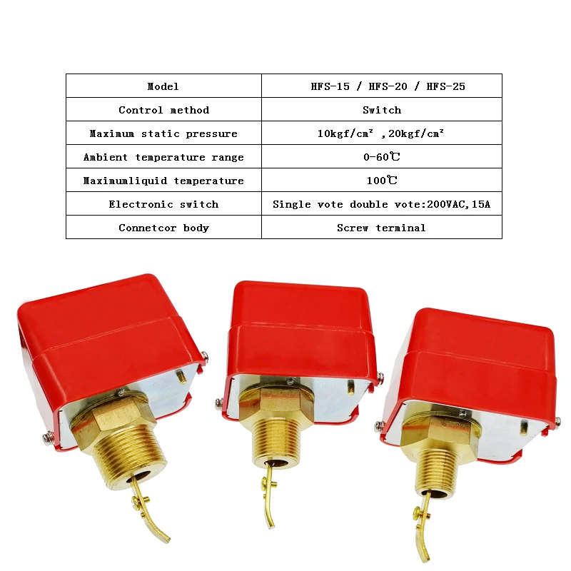 Paddle Water Pump Flow Switch Water flow switch HFS-25 HFS-20 HFS-15 1" 1/2" 1/4"