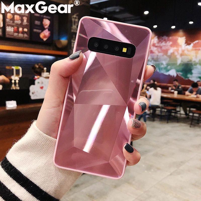 Блестящее со стразами чехол для Samsung Galaxy S8 S9 S10 плюс S10E A80 A90 A10 A20 A30 A50 A70 M30 M20 S9Plus лазерное Зеркало Обложка