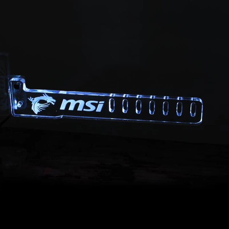 Newest PCI Blue For MSI LED Luminous Computer Office Main Box Graphics Cards Custom Support Frame Display Card Components Jack | Компьютеры