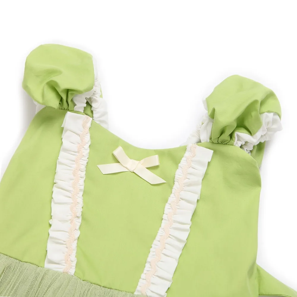 Новогодние товары Платье для маленьких девочек Лето 2017 г. Зеленый Тюль