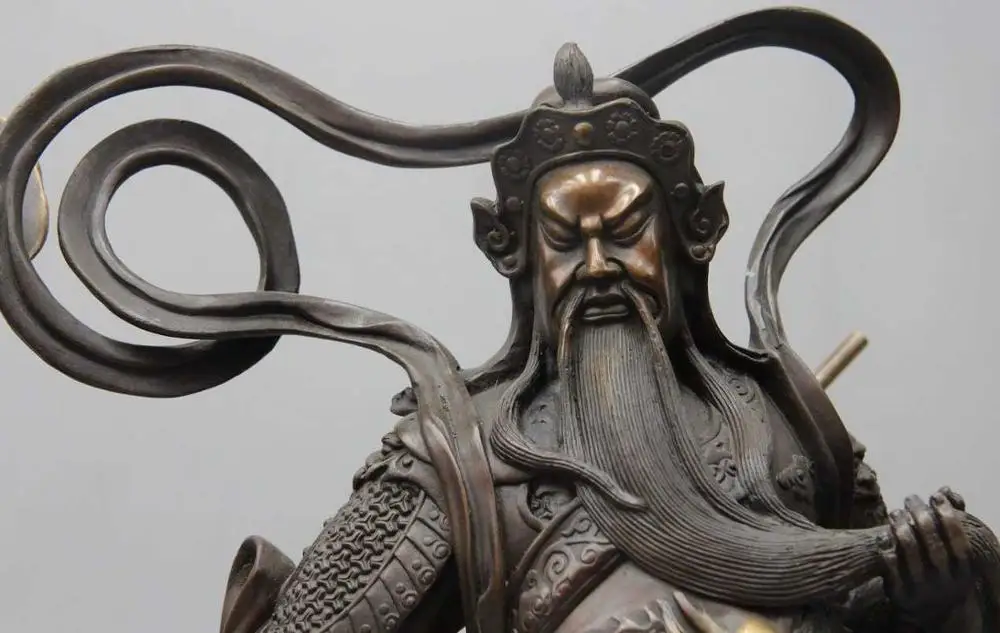 SCY китайская Медь Бронза Меч дракона Guan Gong Guanyu Veda статуя Будды Бодхисаттва | Дом и