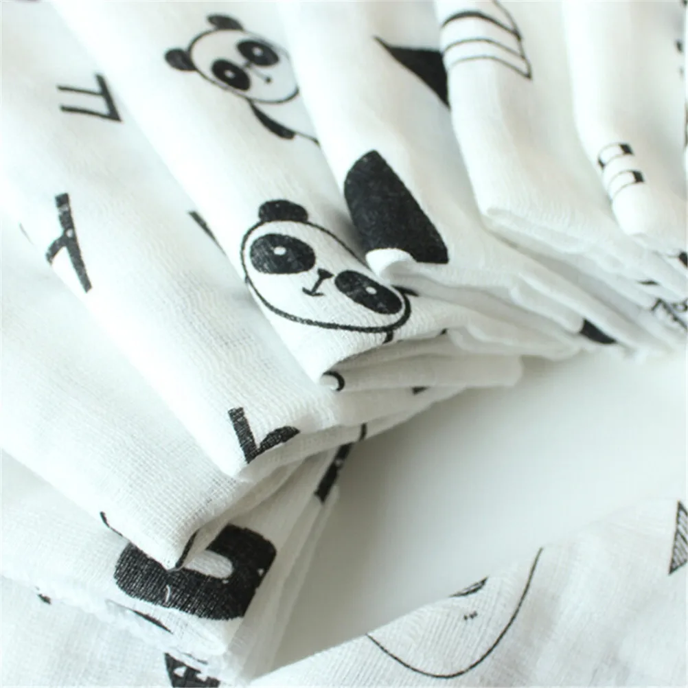 Cotton Feeding Square Towels Handkerchief Gauze Newborn Baby Infant Cartoon Face Hand Bathing Towel Bibs 2pc | Детская одежда и