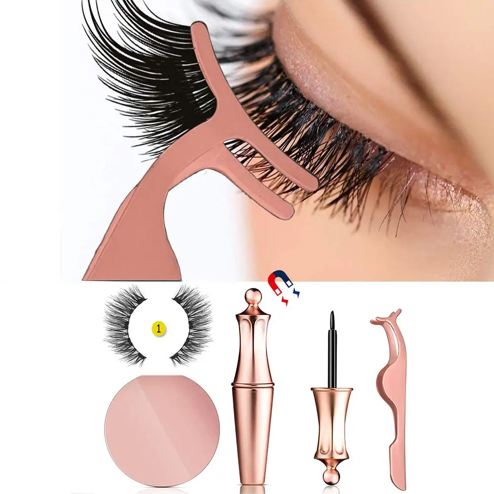 5 Magnetic Eyelashes natural False Eyelashes Magnet Lashes Magnetic Liquid Eyeliner& Magnetic False Eyelashes& Tweezer Set