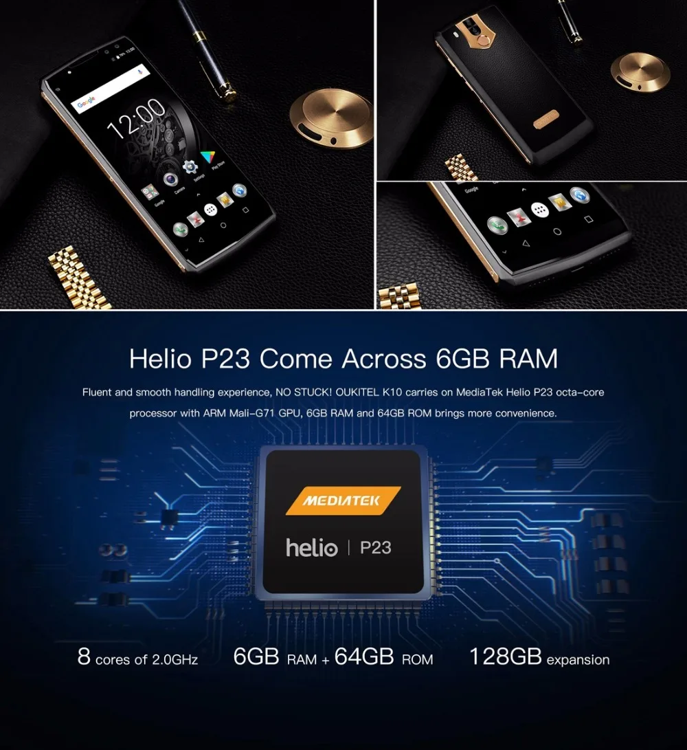 Oukitel K10 6.0 &quot18:9 FHD + Уход за кожей лица ID 4 г смартфон Android 7.1 OS 11000 мАч супер Батарея