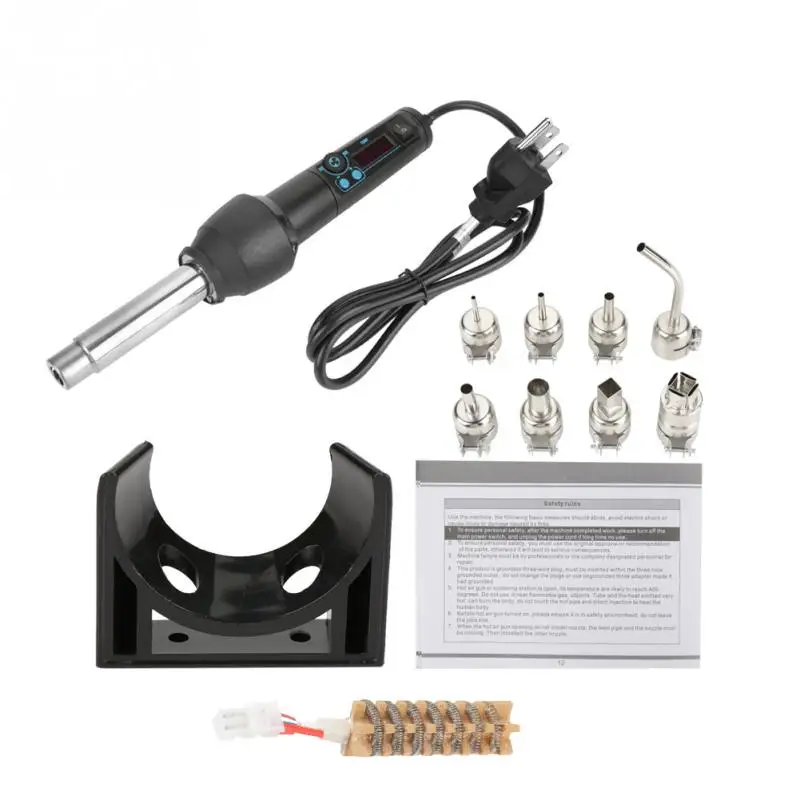 

Digital Heat Gun Adjustable Electronic Hot Air Gun Desoldering Soldering Station SMD BGA Hot Air Blower with Nozzle 650W 220V
