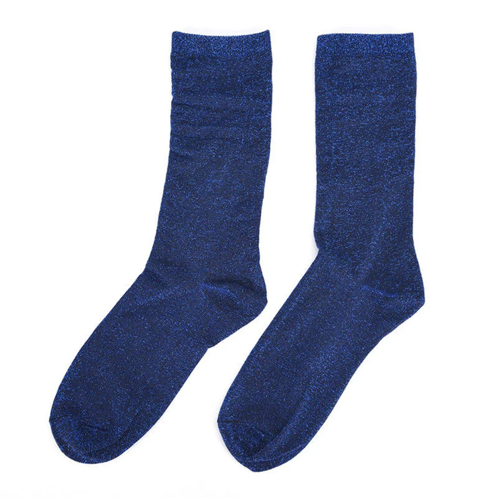 Women Glitter Shiny Socks Autumn Winter Solid Color Casual Sock Elastic Soft Comfortable | Тематическая одежда и униформа