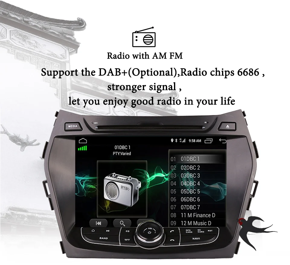 1024*600 Восьмиядерный Android 9,0 автомобильный DVD gps плеер для HYUNDAI IX45 2013- SANTA FE Santafe навигация Радио магнитофон