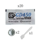 Термопаста GD450, 20 шт., компактная силиконовая паста для охлаждения процессора, 0,5 г