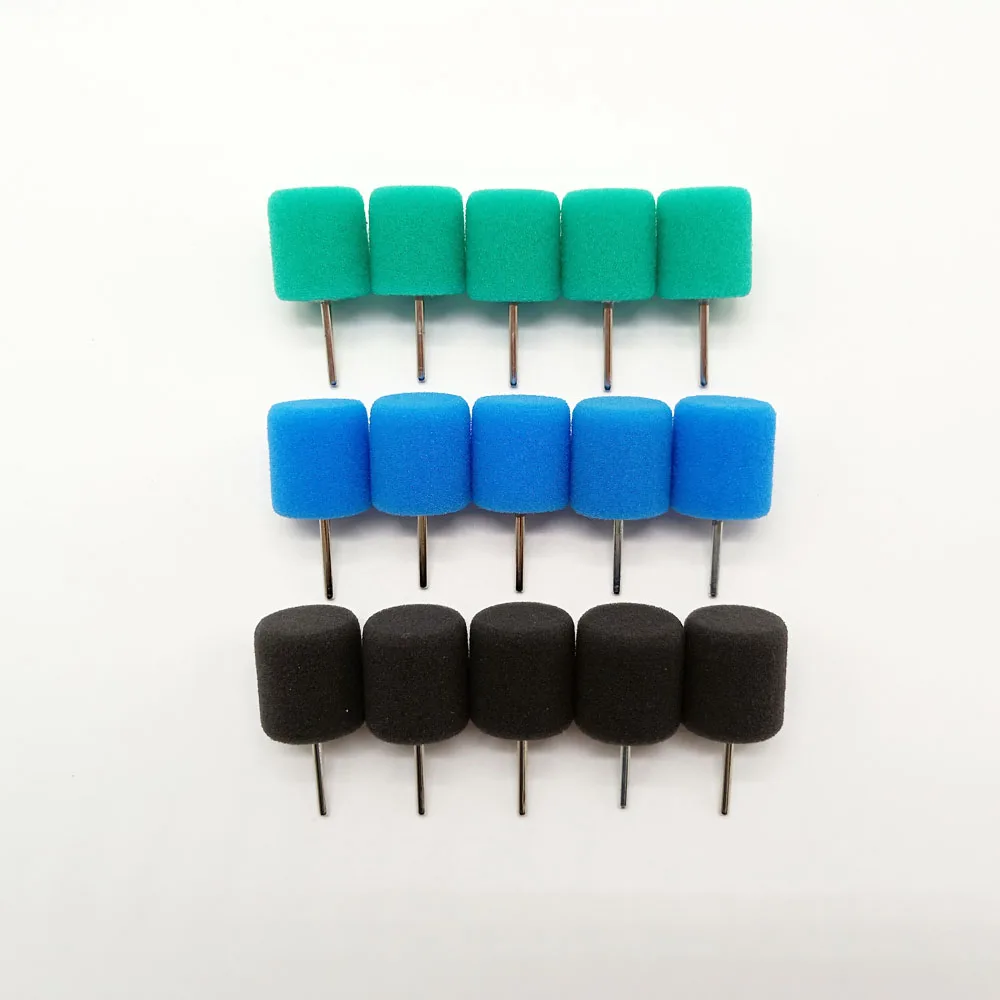 3color 15pcs mixed Синие Мини полировальные колодки цилиндрические губки пены полировки колодки для мини уход за автомобилем полировщик и электрическая дрель - Цвет: 3color 15pcs mixed
