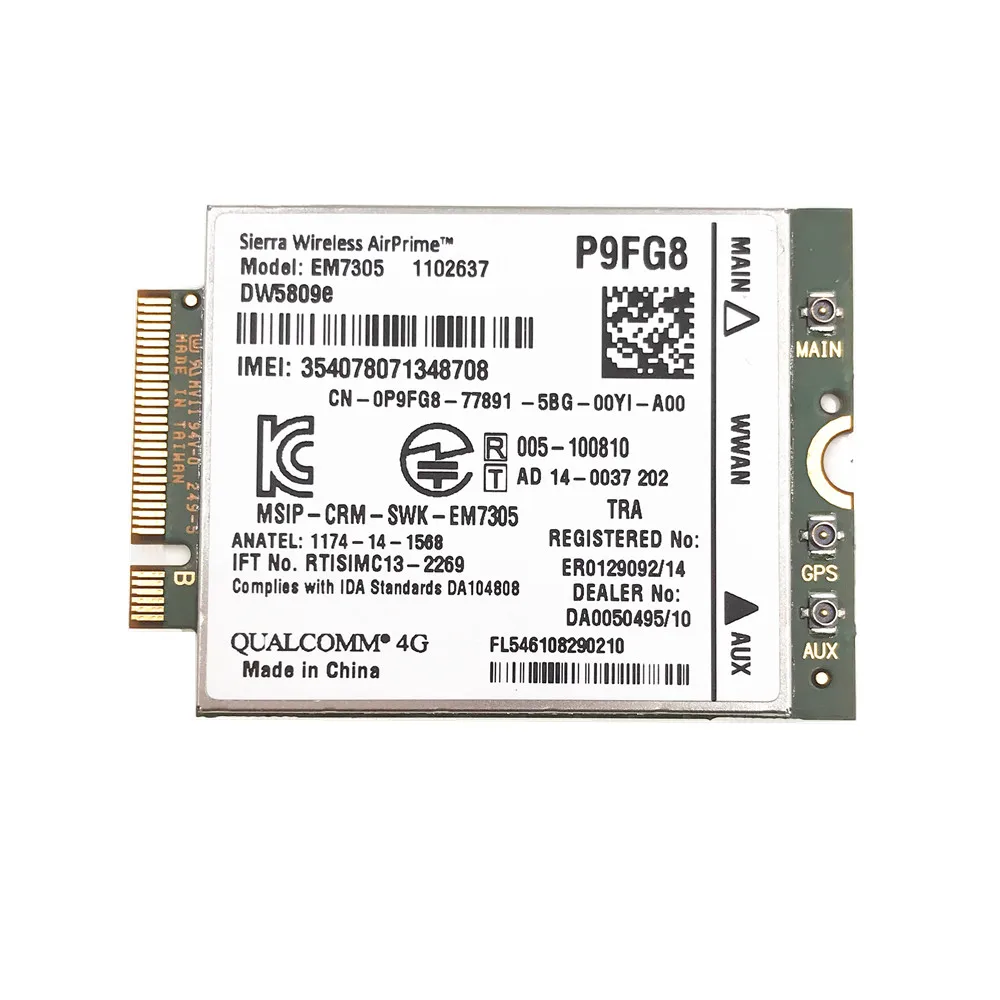 Модуль карты DW5809e 6H20D/P9FG8 для Sierra Wireless EM7305 M.2 4G 100M LTE WWAN Dell E7450 E7250/7250 E5550/5550 E5450/5450|3G
