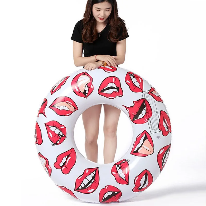 

2019 LIPS Swimming Ring 120CM Giant Pool Float Inflatable Circle Tube Floating Row Adult Kids Summer Water Fun Toy Air Mattress