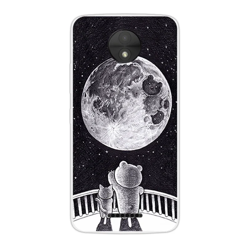 For Motorola Moto C Case Lion Cover 5.0 inch TPU Transparent Silicone Phone Capa XT1750 XT1754 |