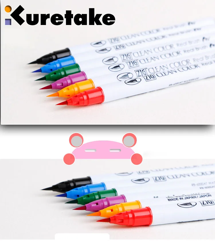 TUNACOCO, Япония, kuretake, ZIG Mark, набор ручек, маркеры, цветная ручка, мягкая кисть, ручка для рисования, товары для рукоделия bb1710181
