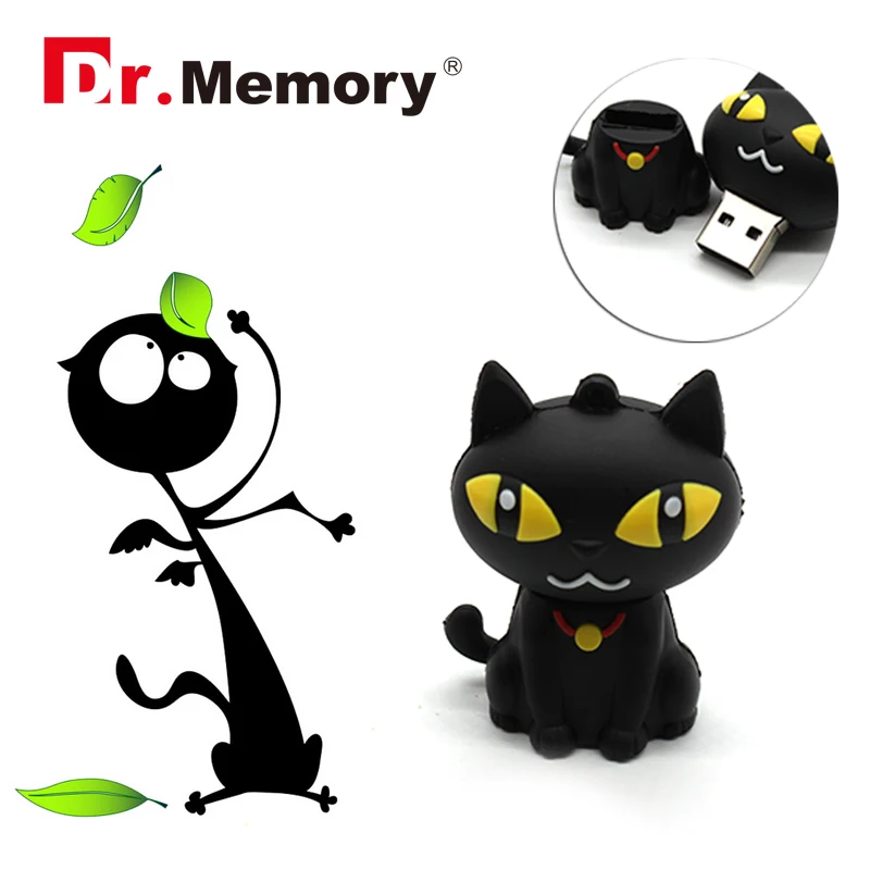 USB флэш-накопитель Модель кошки Милая Черная кошка флэш-карта 4 ГБ 8 16 32 USB-флешка
