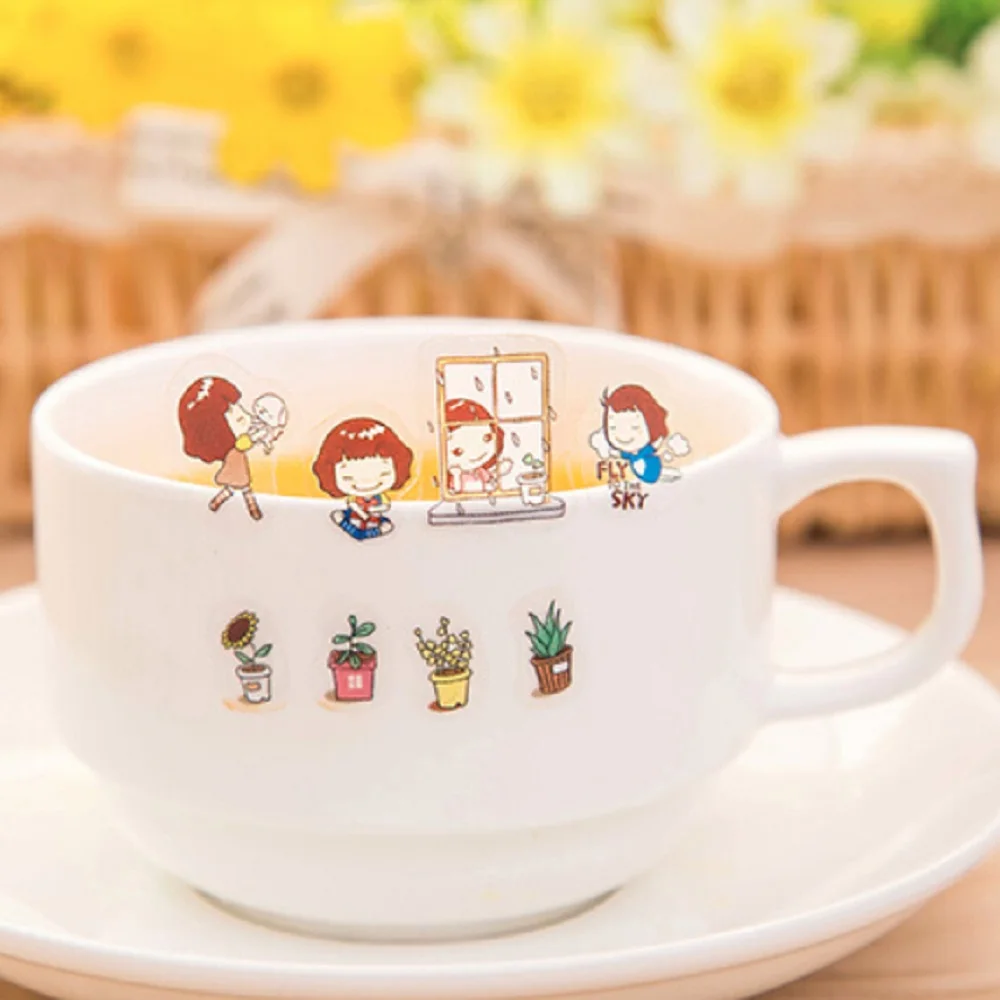 5 шт/комплект ПВХ милые наклейки из мультфильмов cooky праздничное платье пачка для