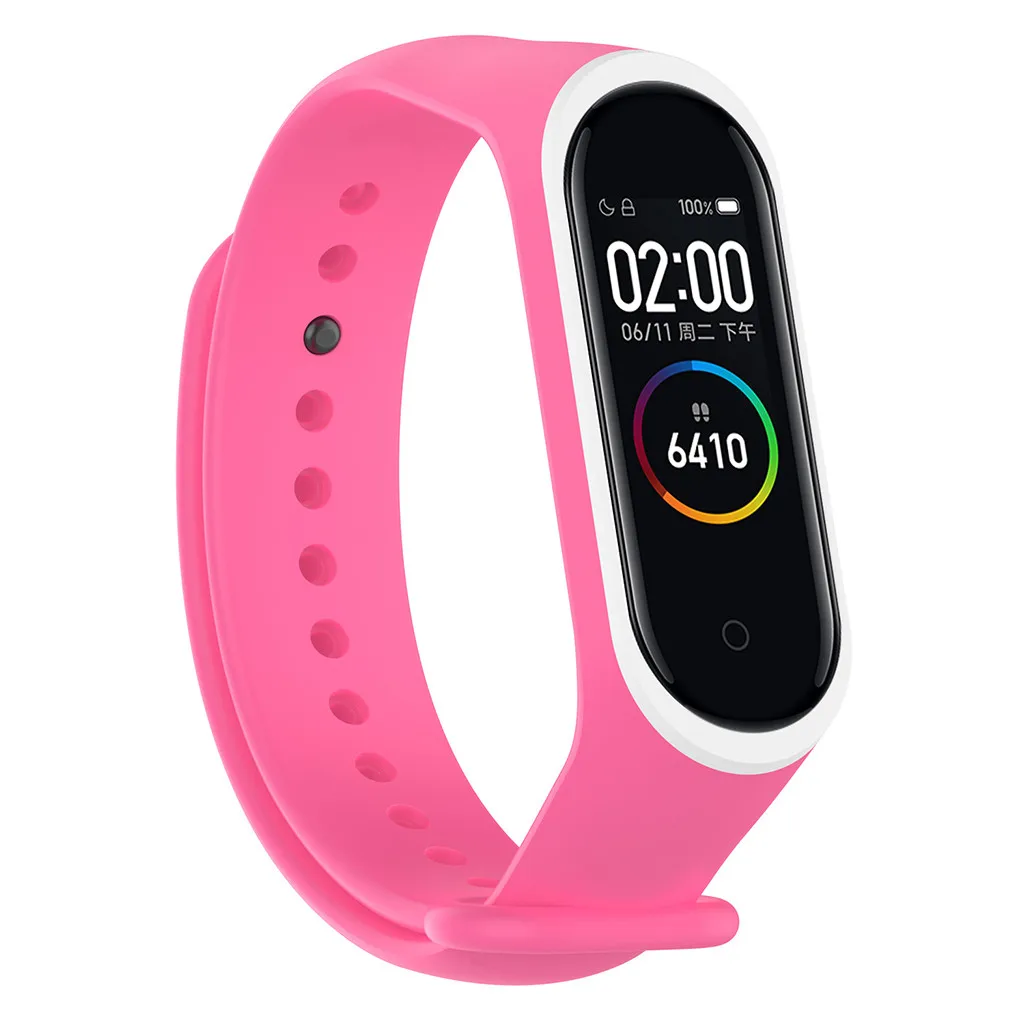 Браслет для xiaomi mi Band 4 Два Цветные Наручные часы спортивный браслет силиконовый