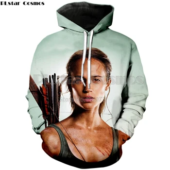 color as the picture PLstar Cosmos классические игры Tomb Raider Hoodie Модный женский мужской свитер с капюшоном Heroine Lara Croft 3d печать Hoody - Цвет: color as the picture