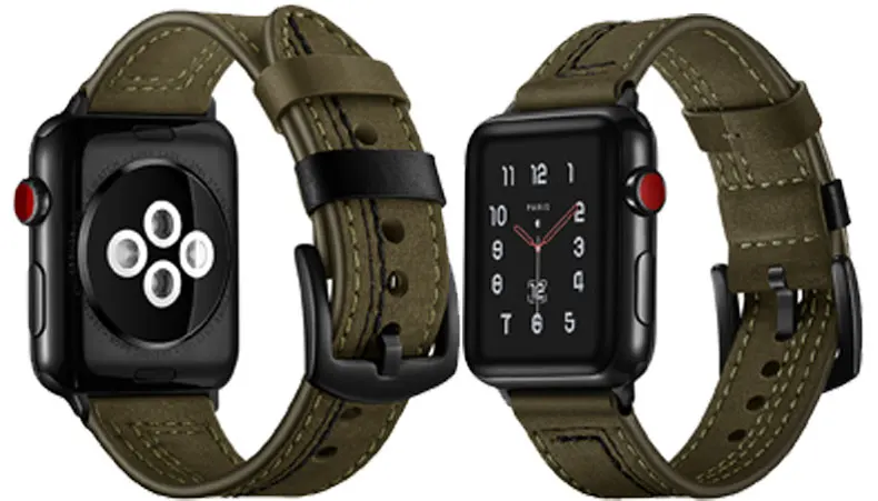 Кожаный ремешок для apple watch 42 мм 38 мм iWatch 4 ремешка 44 мм/40 мм ремешок для часов из натуральной кожи браслет для apple watch 4 3 21