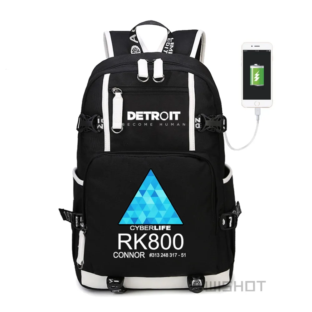 WISHOT Детройт стать человеком рюкзак rk800 Сумка Наплечная дорожная школьная сумка