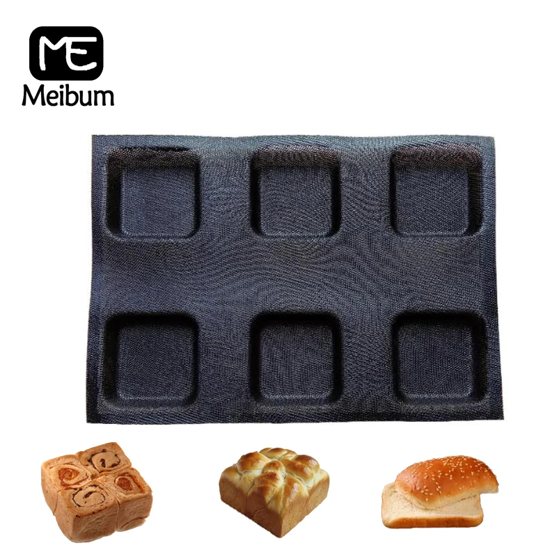 Meibum 6 силиконовые полости форма для хлеба сделать квадратных булочек вечерние
